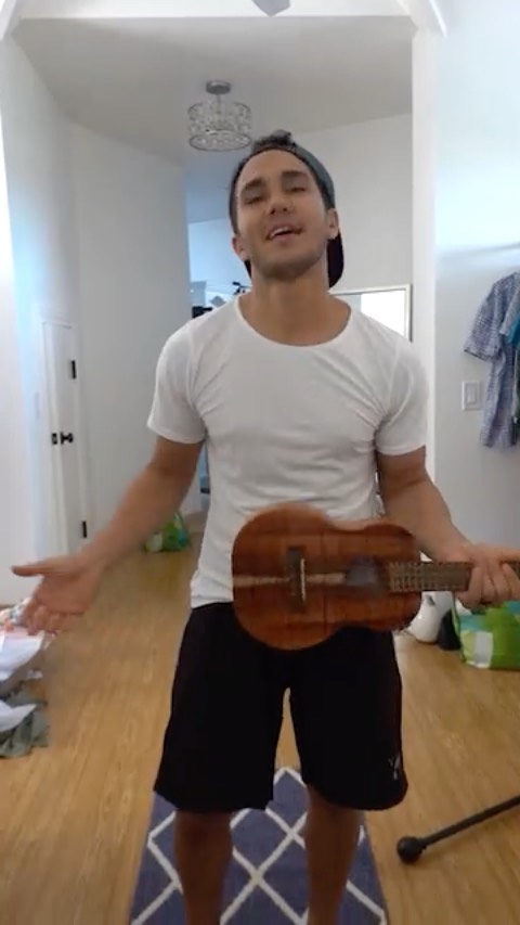 Instagram post by @therealcarlospena for Young Living. Caption reads: I love music! It is something I have had a passion....