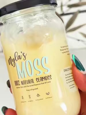 TikTok post by @joju.creates.ugc for Myla's Moss. Caption reads: The seamoss I actually love. @MYLASMOSS #seamoss....