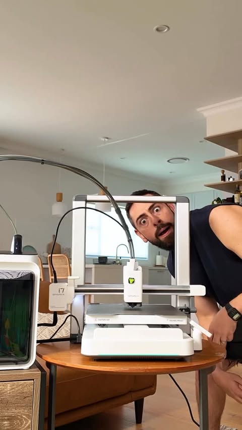 Instagram post by @insertrichie for Creality. Caption reads: Unboxing Creality SPARKX i7 3D Printer ft How the....