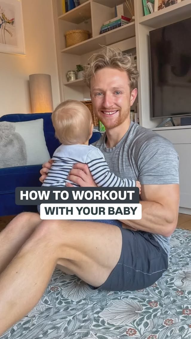 Instagram post by @robcarrpt for Totter + Tumble. Caption reads: Finding time to exercise with a baby can be....