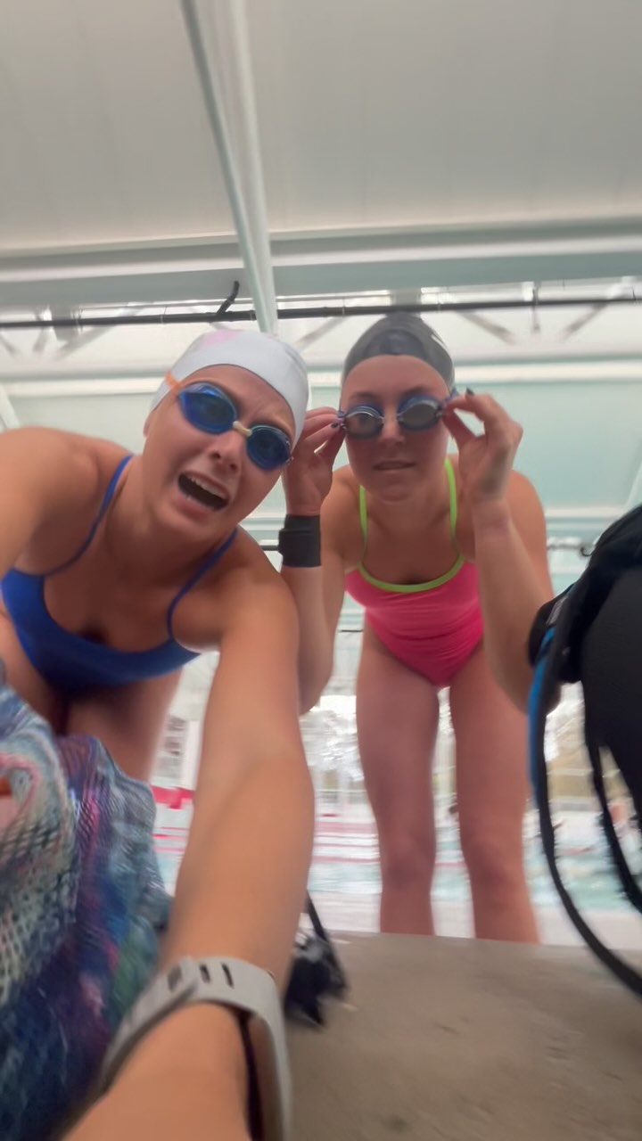 Instagram post by @lizziewelborn for True Protein. Caption reads: @trueprotein fuelling a double swim I was not....