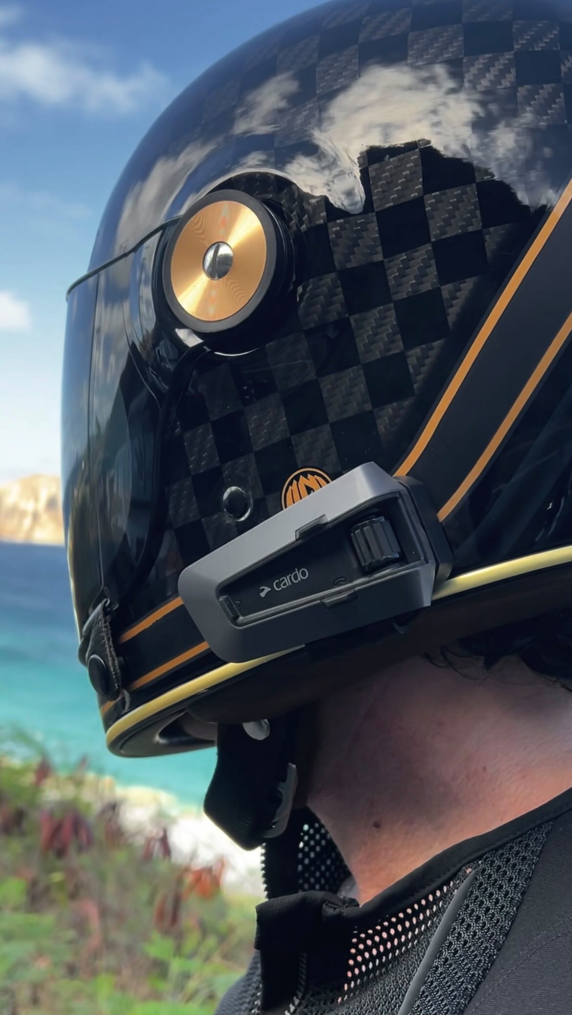 Instagram post by @ridewithreaa for Cardo Systems. Caption reads: Ride. Talk. Explore. 🗺️ #Cardo
No more roadside....