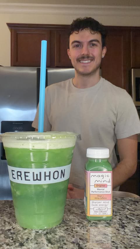 Instagram post by @loganconover_ for Magic Mind. Caption reads: The #magicmind Citrus Focus Smoothie is my new fav....