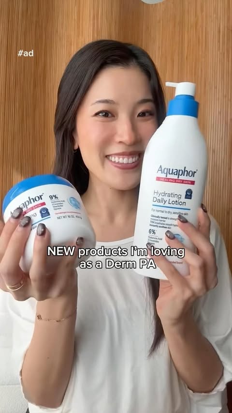 Instagram post by @danna.yang for Aquaphor US. Caption reads: #ad So excited for this entirely new @aquaphor....