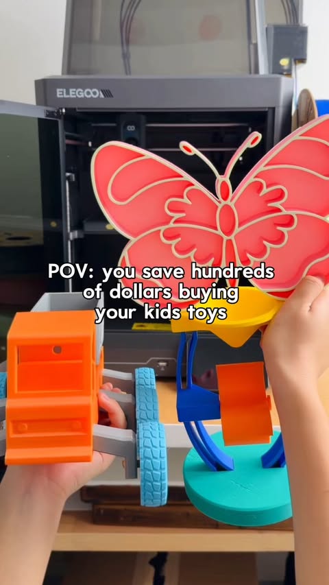 Instagram post by @hellowonderful_co for ELEGOO. Caption reads: [...] on toys watch this! (AD) We used the Elegoo....
