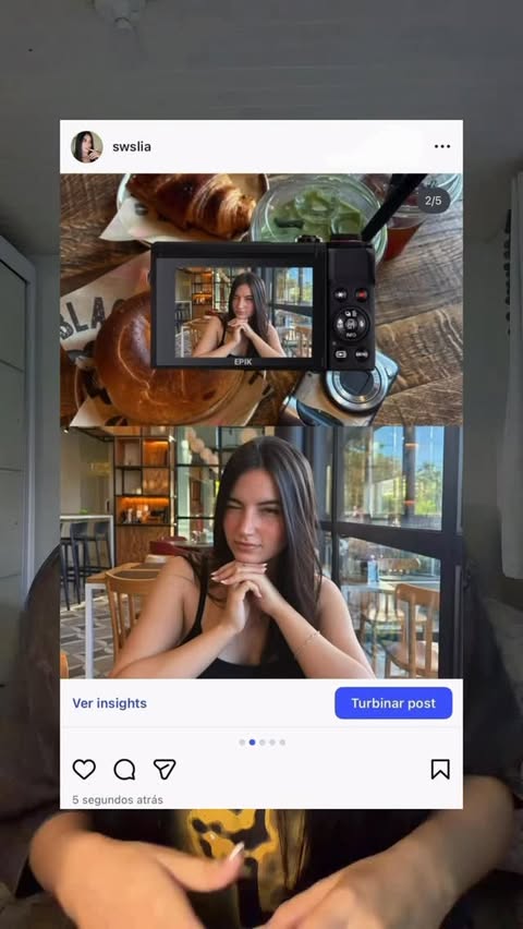 Instagram post by @swslia for Epik. Caption reads: vibe digicam🎞️📷 @epikapp_official_br #epikapp....