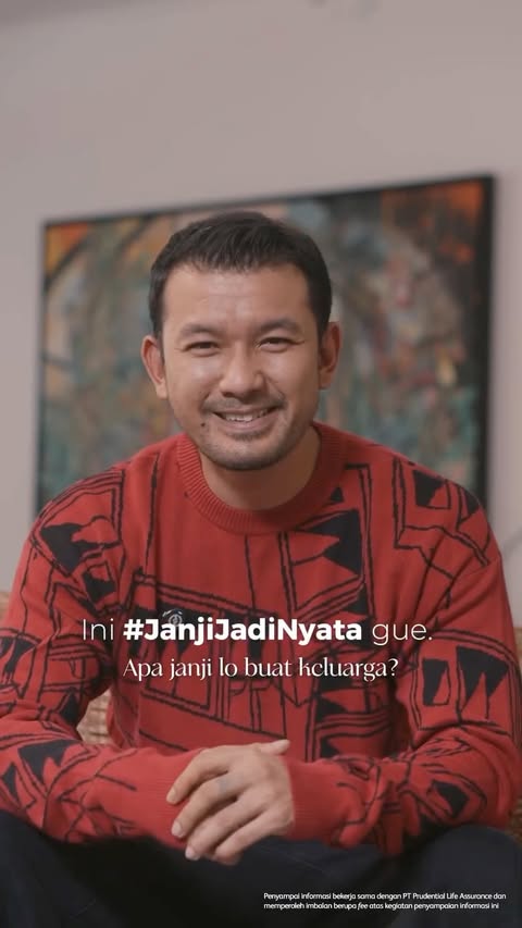 Instagram post by @riodewanto for Prudential. Caption reads: [...] Bareng asuransi jiwa PRUMapan dari....