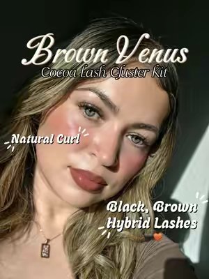 TikTok post by @elissa.90 for Brownvenus. Caption reads: @Brownvenus Cocoa Lash Cluster Kit 🖤🤎✨️ Perfect....