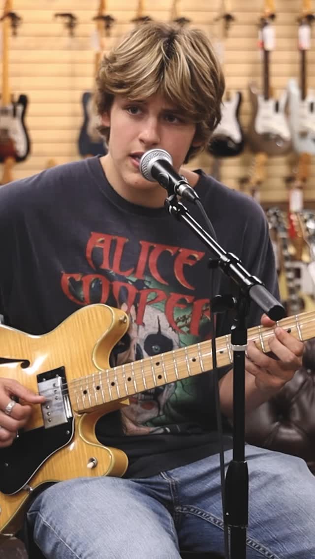 Instagram post by @jensengering for Reverb. Caption reads: Wow! 16-year-old @jensengering playing a....