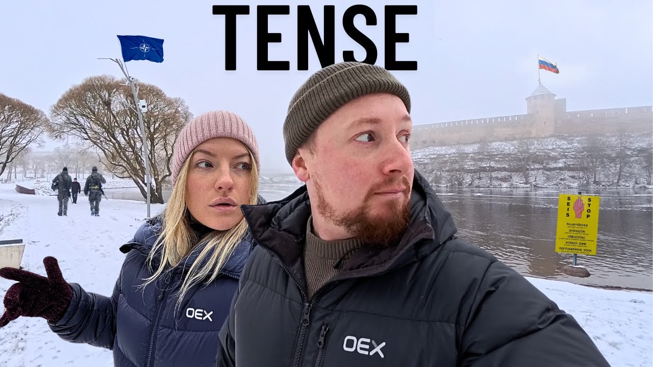 YouTube post by @MattandJulia for Ekster. Caption reads: Life on the Border of RUSSIA & NATO in 2025.