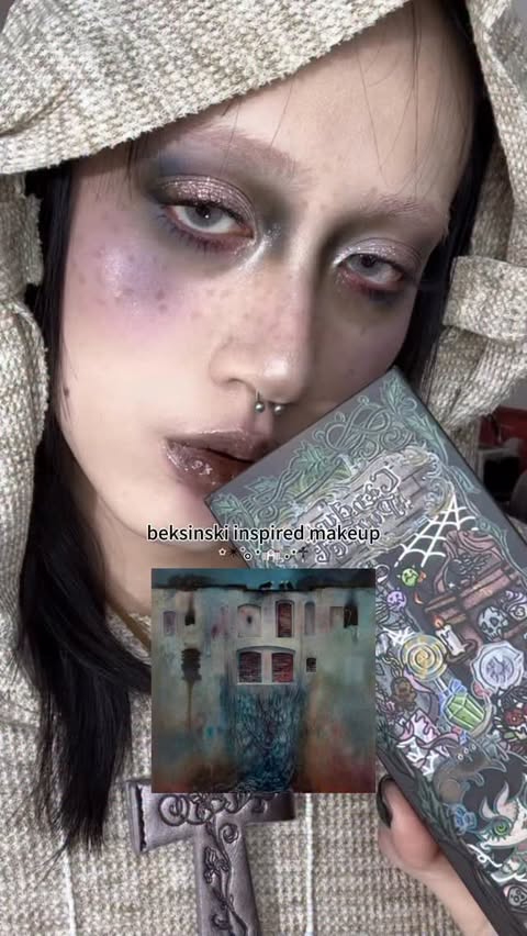 Instagram post by @freya86_ff for CBeautyMall. Caption reads: beksinski inspired makeup⋆✴︎˚｡⋆⛪️ .⋆♱....