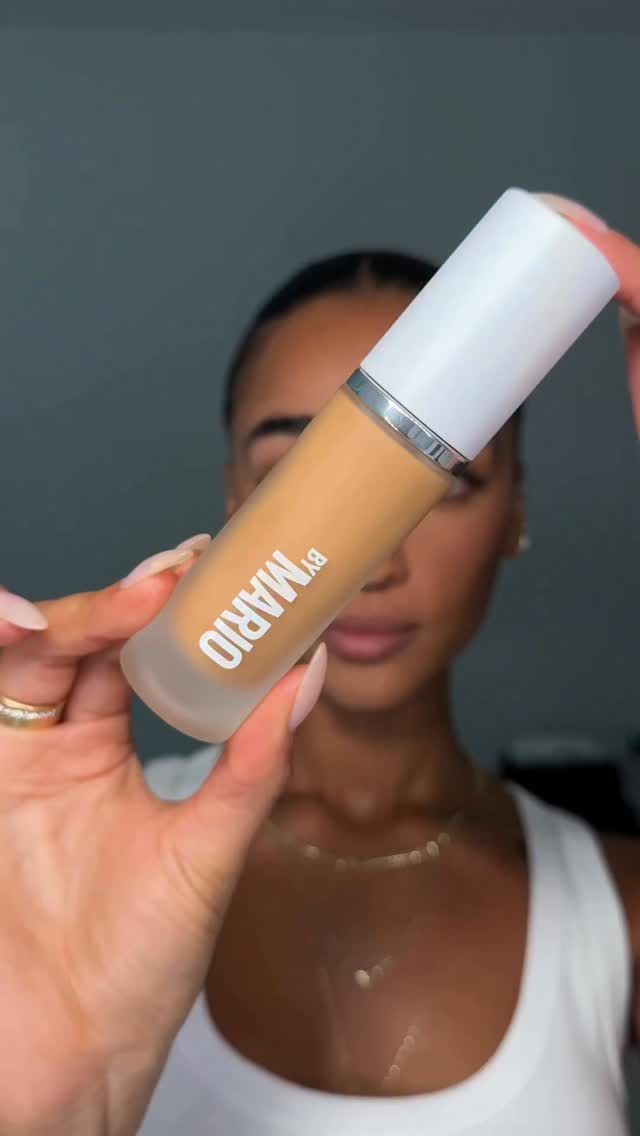 Instagram post by @eloisedufka for MAKEUP BY MARIO. Caption reads: the foundation that makes people ask if it’s skin....