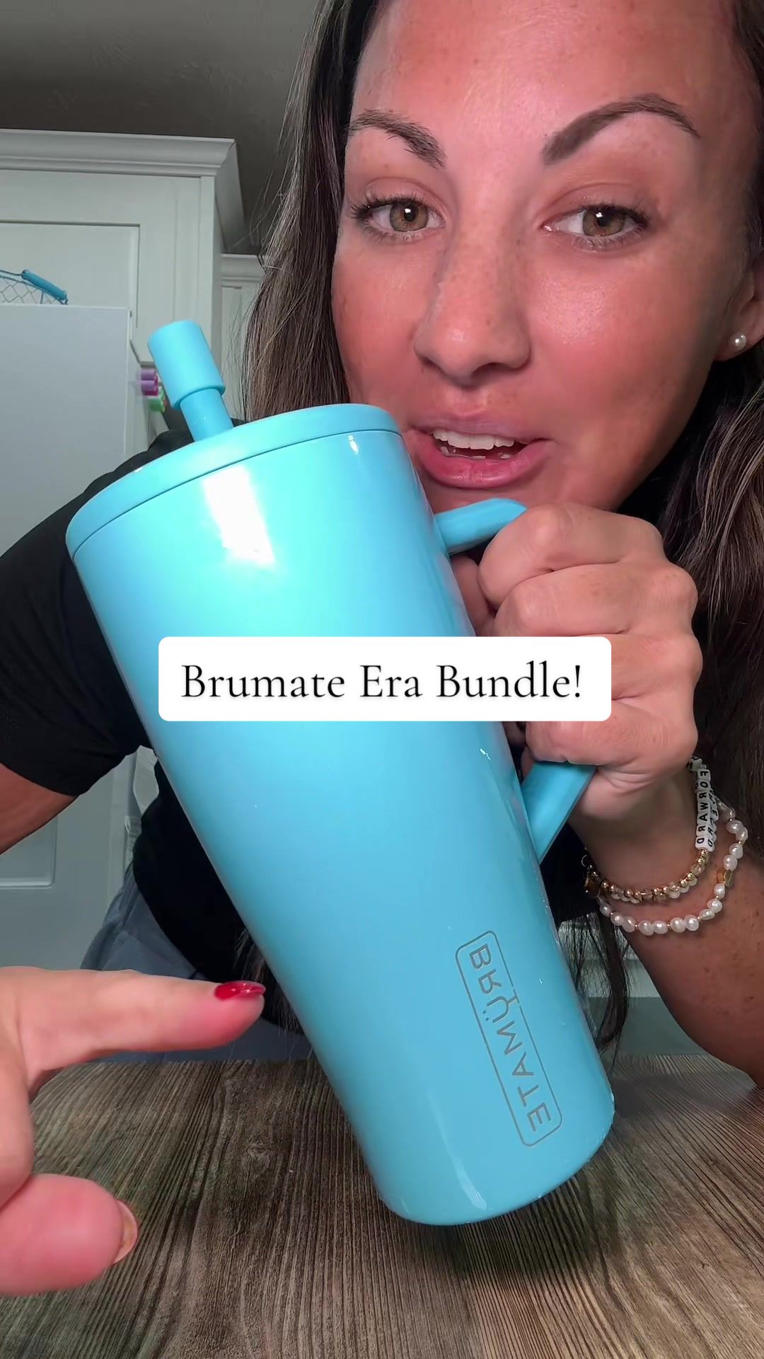 TikTok post by @_kimberly.co_ for BruMate. Caption reads: [...] the straw cap as a bundle!! #brumatetumbler....