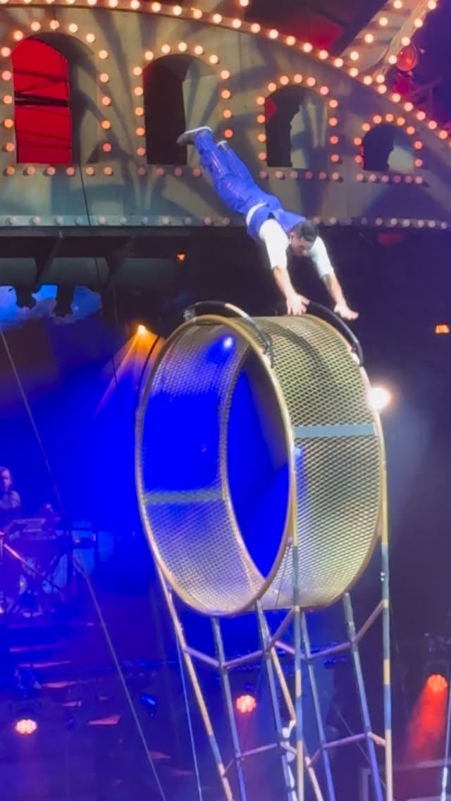 Instagram post by @duo_blessed for Cirque du Soleil. Caption reads: We are ready for the Formula 1 🏁 🏎️.