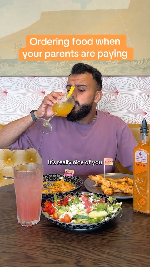 Instagram post by @ghalifady for Nando's UK & Ireland. Caption reads: When your parents are paying you suddenly you NEED....