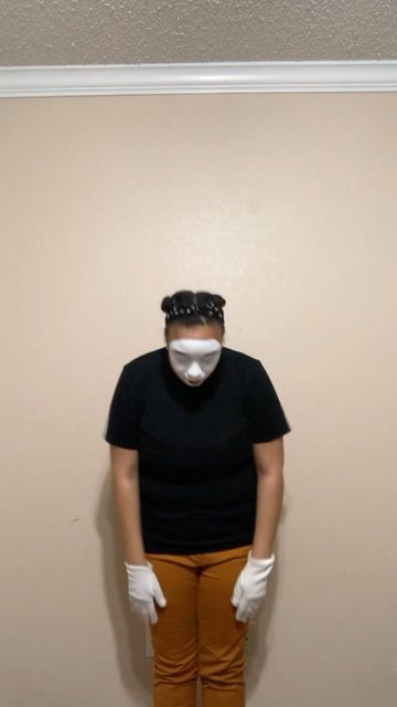 Instagram post by @dancebekahwade for Ben Nye Makeup. Caption reads: [...] #think #it #God #praisedance #mime....