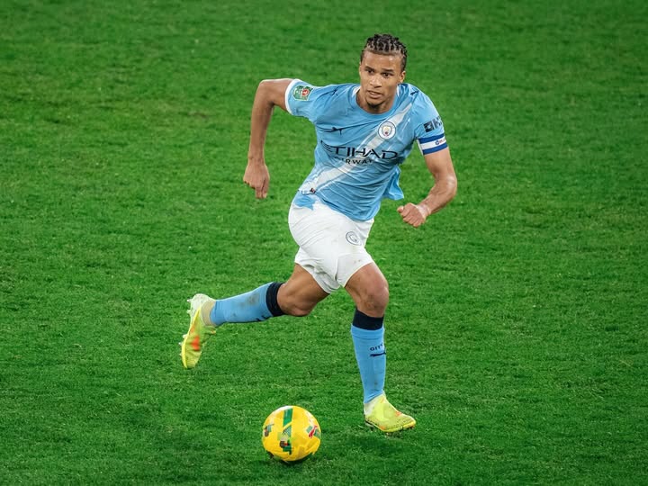 Instagram post by @nathanake for Manchester City. Caption reads: Final four 💪🏽 semi-finals 🔜🩵.