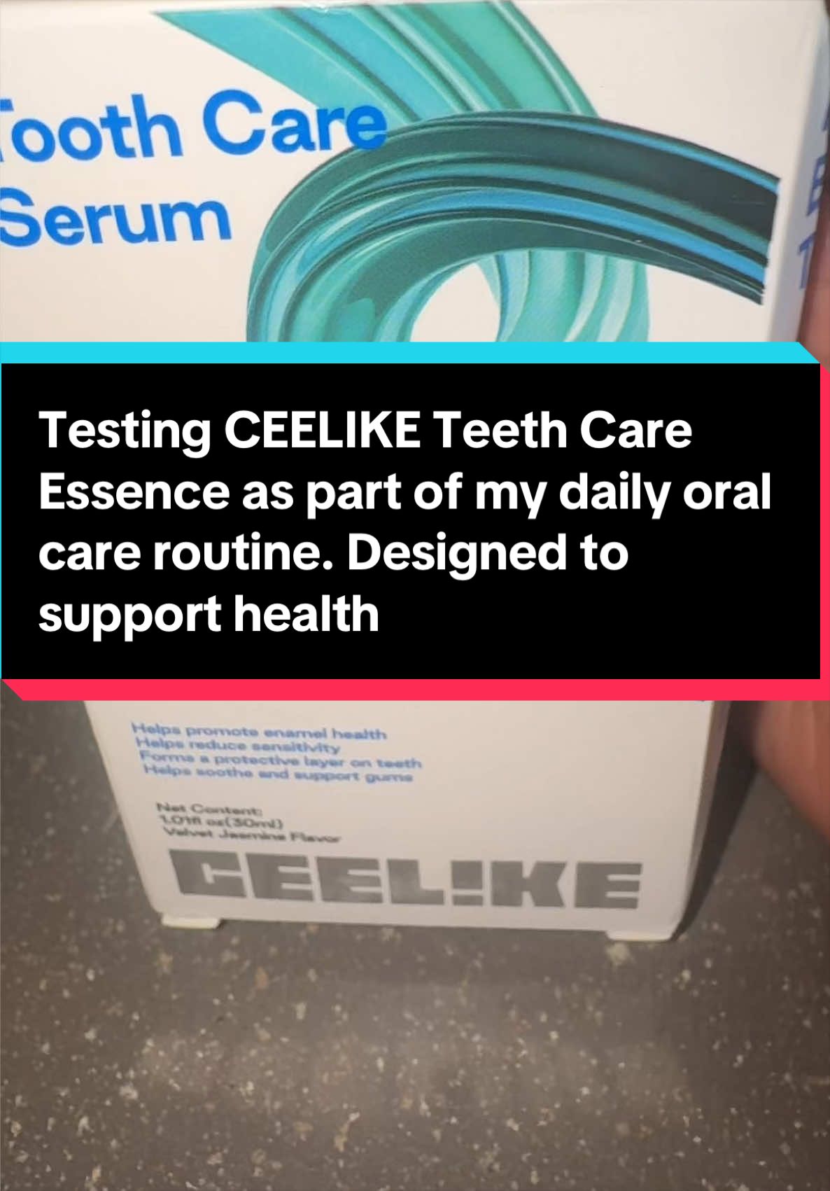 TikTok post by @keepinup.withdiane for CEELIKE & MSDRWIKEY Oral Care. Caption reads: [...] promote a cleaner smile. 🦷✨@CEELIKE &....