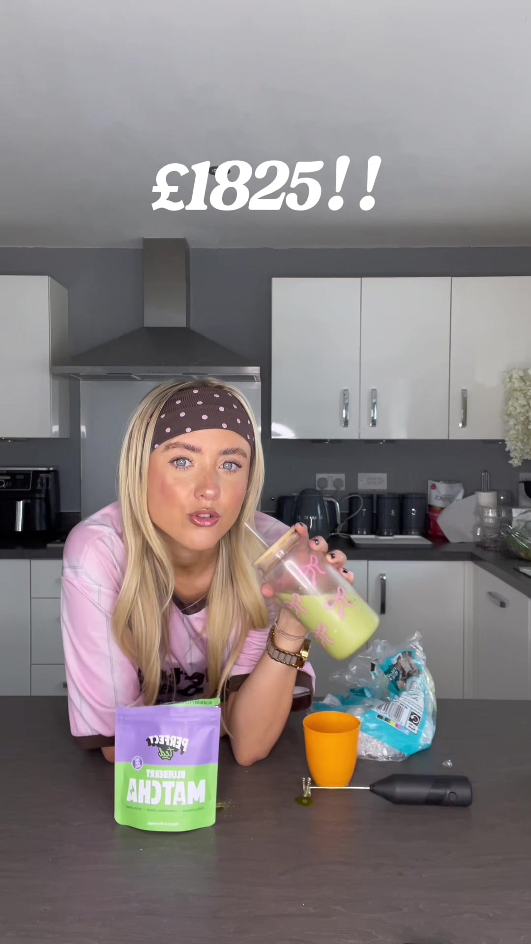 TikTok post by @gibbo___x for PerfectTed. Caption reads: me 🤝 making my @PerfectTed matcha at home Those....