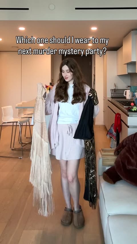 Instagram post by @ameliee.exe for BABEYOND. Caption reads: [...] #1920sfashion #murdermysteryparty....