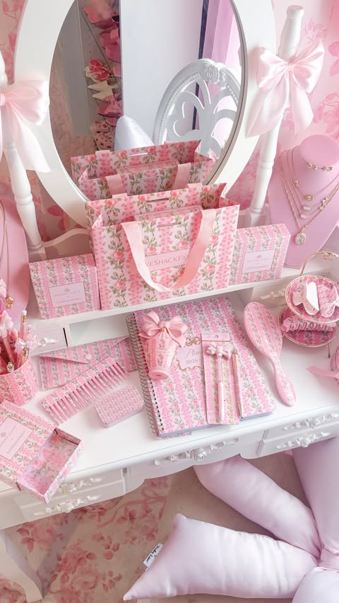 Instagram post by @stacyspinkworld for LoveShackFancy. Caption reads: ✨Press for @loveshackfancy 🎀✨I will never get....