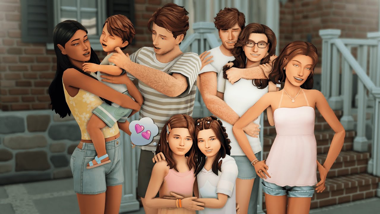 YouTube post by @simsvie for Instant Gaming. Caption reads: A Sparks Family Update | The Sims 4.