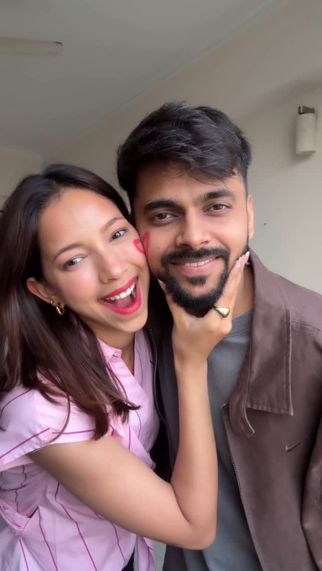 Instagram post by @kaleshicouplehere for Swiss Beauty Cosmetic. Caption reads: Lipstick & Him are Love 🙈❤️

@officialswissbeauty....