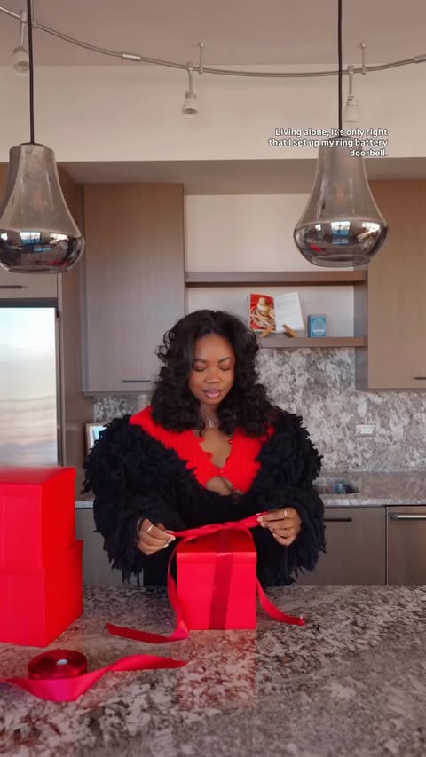 Instagram post by @amanirakeia for Ring. Caption reads: [...] of mind in my new apartment with my @ring....