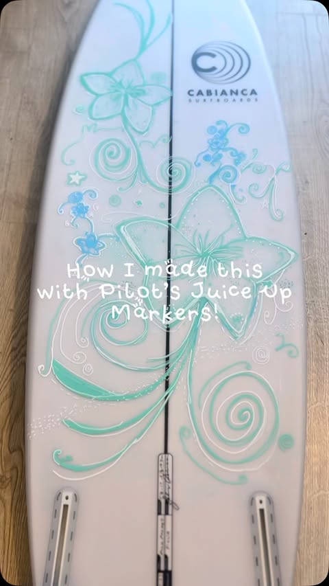 Instagram post by @fiona_surf for Pilot Pen. Caption reads: I love my new juice up markers from....