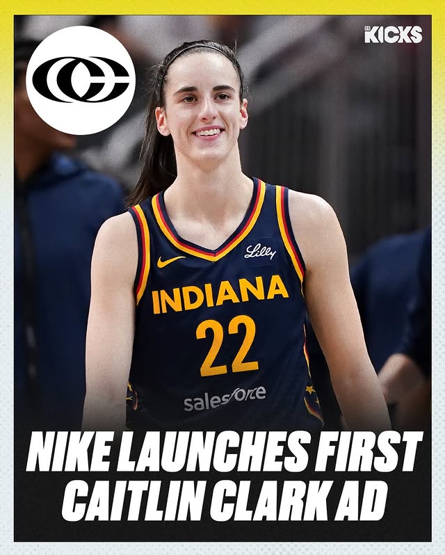 Instagram post by @brwsports for Bleacher Report. Caption reads: Nike unveils @caitlinclark22’s first commercial....