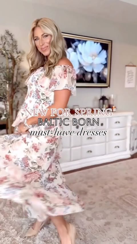 Instagram post by @jackiemariecarr_ for Baltic Born. Caption reads: [...] dresses for Easter and Spring from....