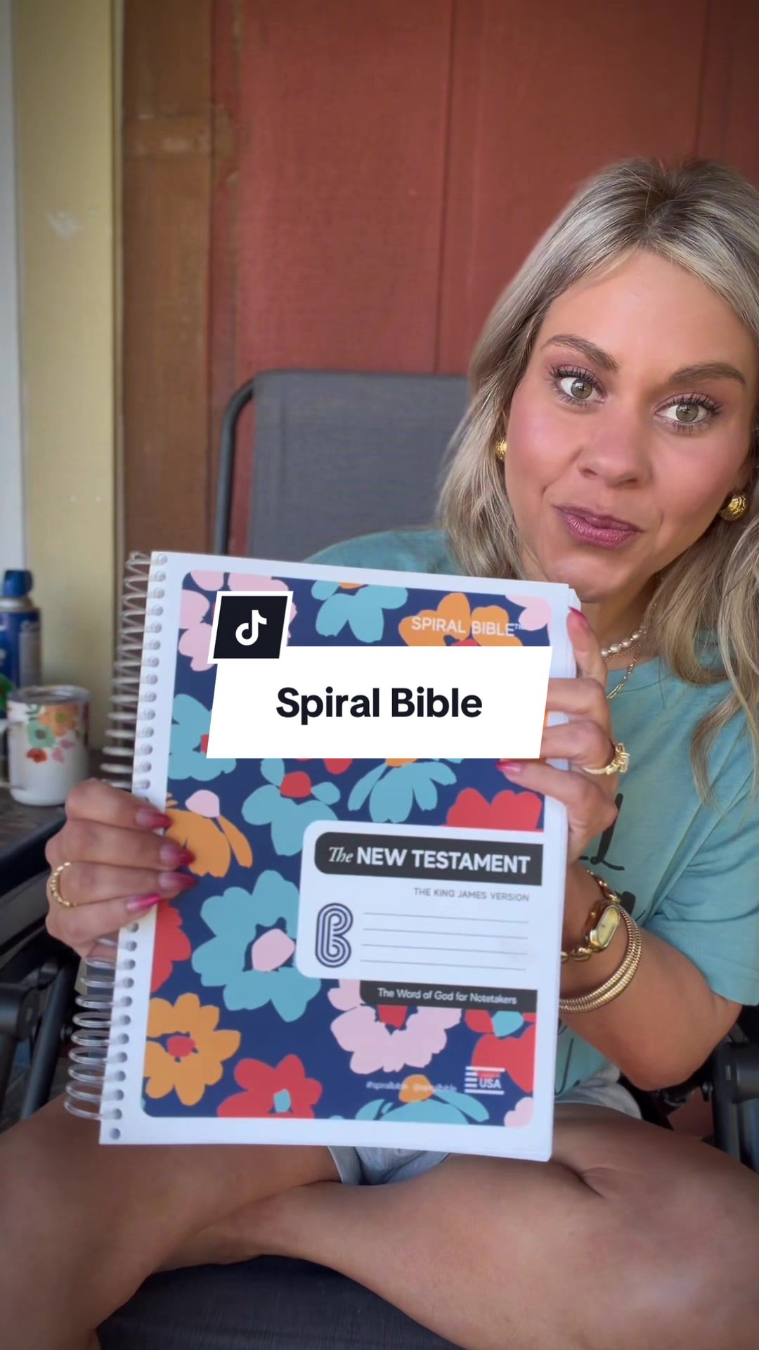 TikTok post by @kelsied89 for Spiral Bible. Caption reads: [...] flat, and perfect for note taking!....