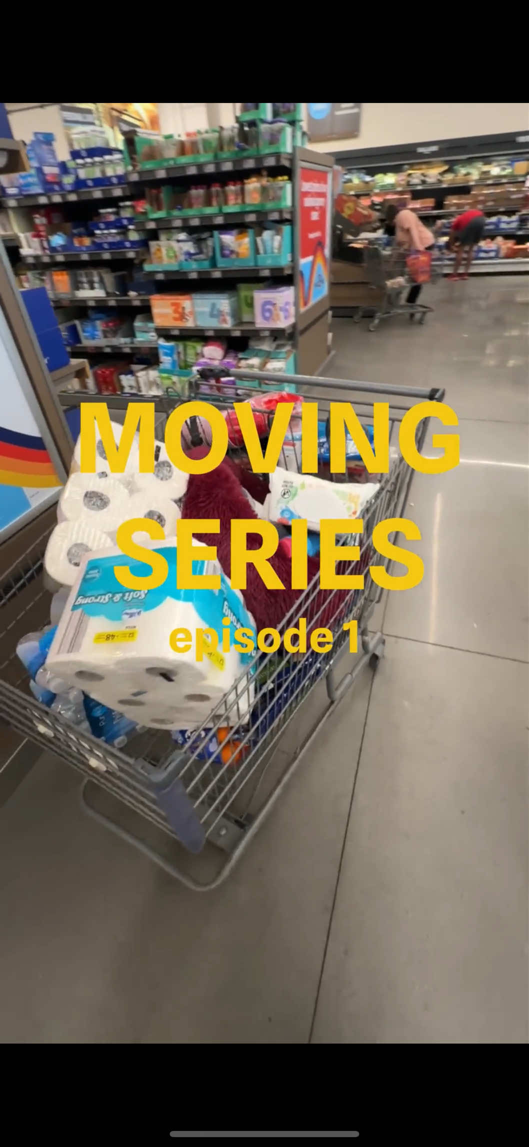 TikTok post by @mafeanzures for Mattress Firm. Caption reads: MOVING SERIES - EP. 1 🛋️  mattress & grocery....