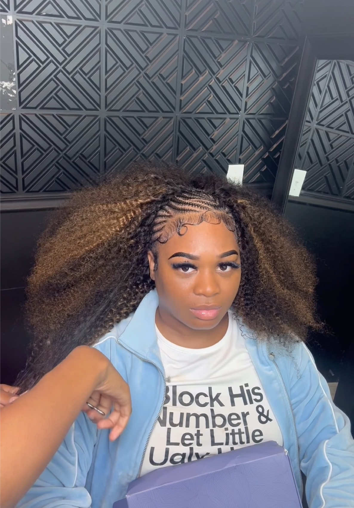 TikTok post by @kbthebrandllc for Wavymy Hair. Caption reads: Half wig from @WavyMyHair @Wavymy hair #fyp....