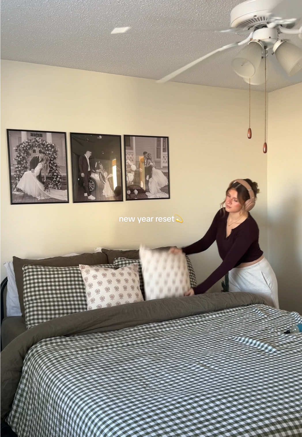 TikTok post by @sarahndudley for Wildflower Cases. Caption reads: starting off the new year with a quick reset!💌....