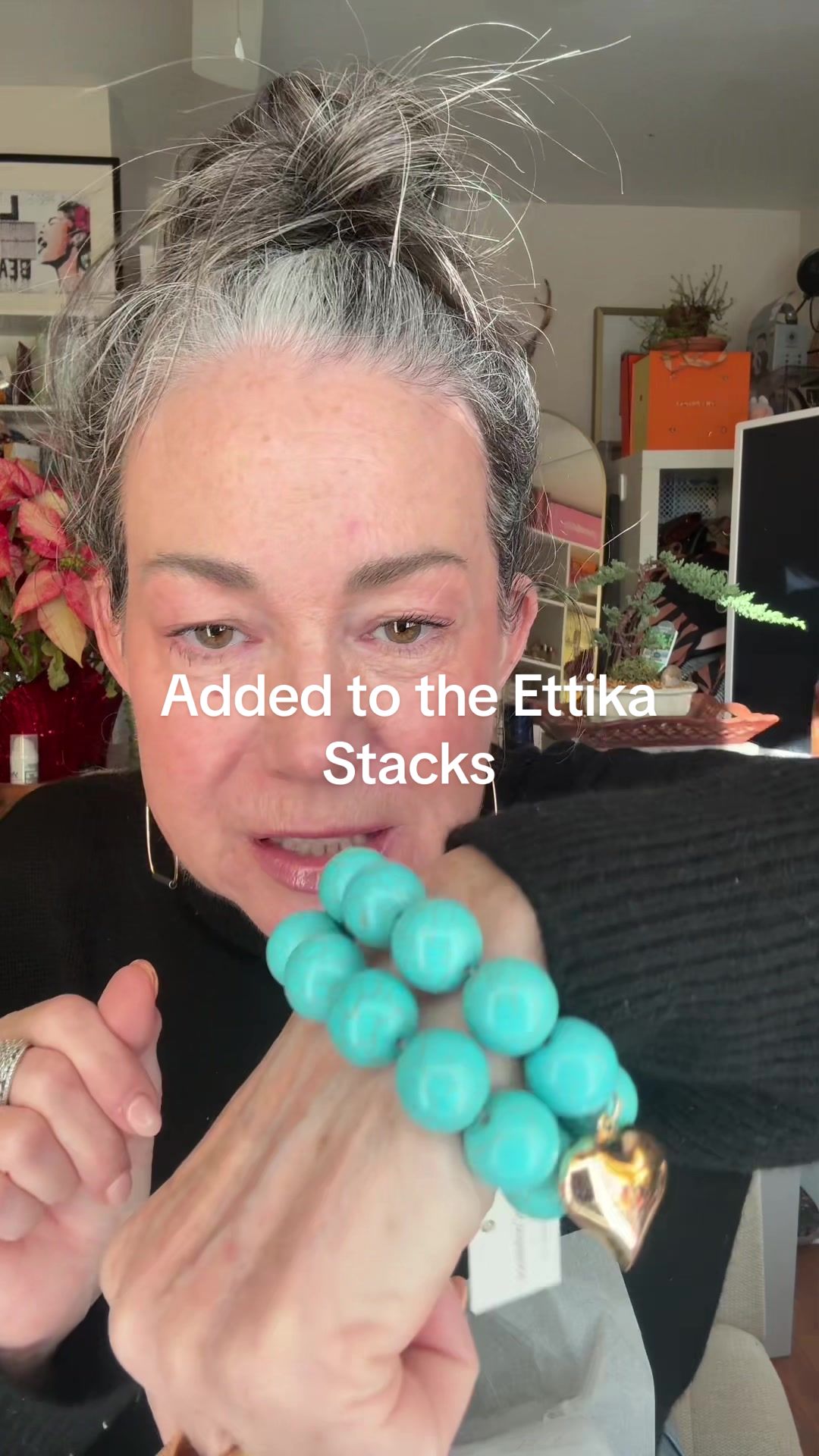 TikTok post by @aestheticaleestyled for Ettika. Caption reads: @Ettika another stunning turquoise piece to go....