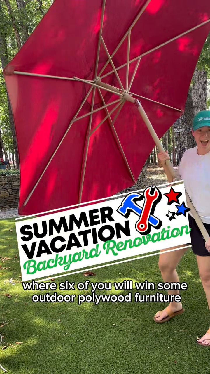 Instagram post by @evergreenrestorations for Filterbuy. Caption reads: BACKYARD MAKEOVER GIVEAWAY!!! As you probably know....