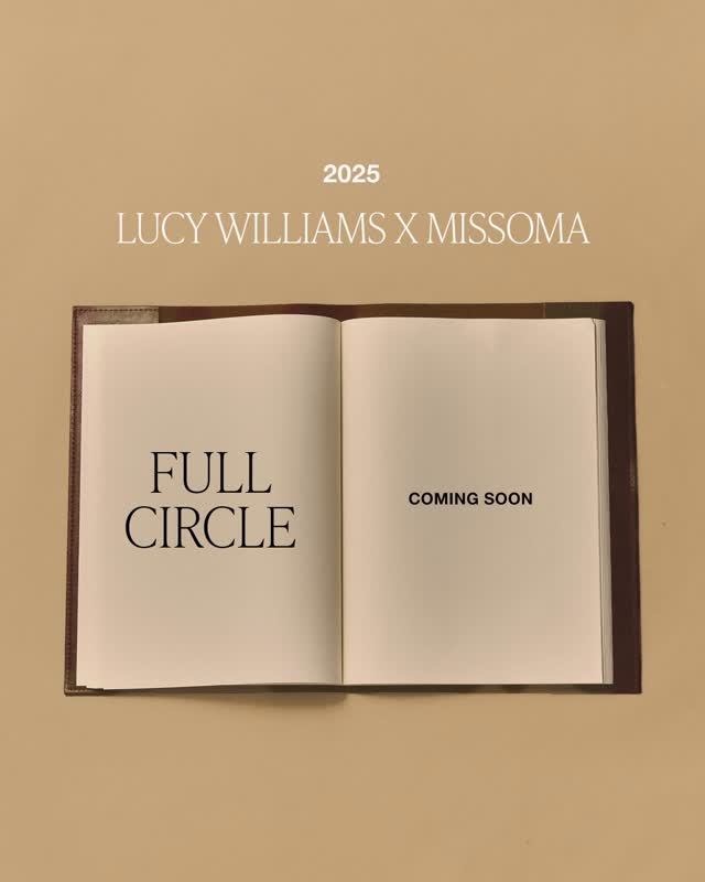 Instagram post by @lucywilliams02 for Missoma. Caption reads: Coming soon: a decade of Lucy Williams x Missoma.....