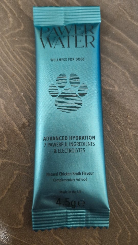 Instagram post by @teddy.the.poo134 for Pawer Water. Caption reads: [...] him, but I really wanted to try the....