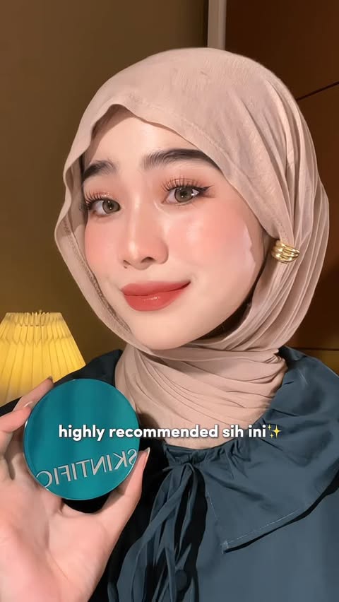 Instagram post by @anggiapd_ for Skintific. Caption reads: The newest green cushion from @skintificid 💚....