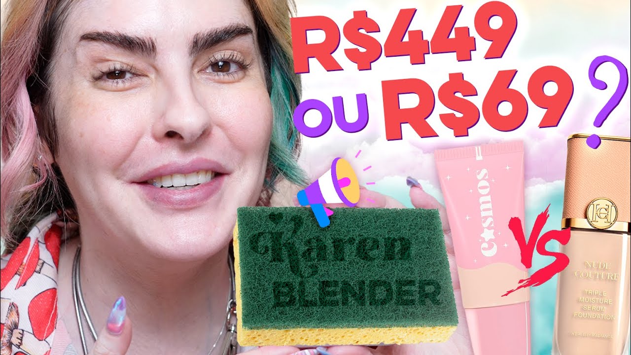 YouTube post by @karenbachini for Sigma Beauty. Caption reads: IS CAROLINA HERRERA'S FOUNDATION WORTH IT ALL? -....