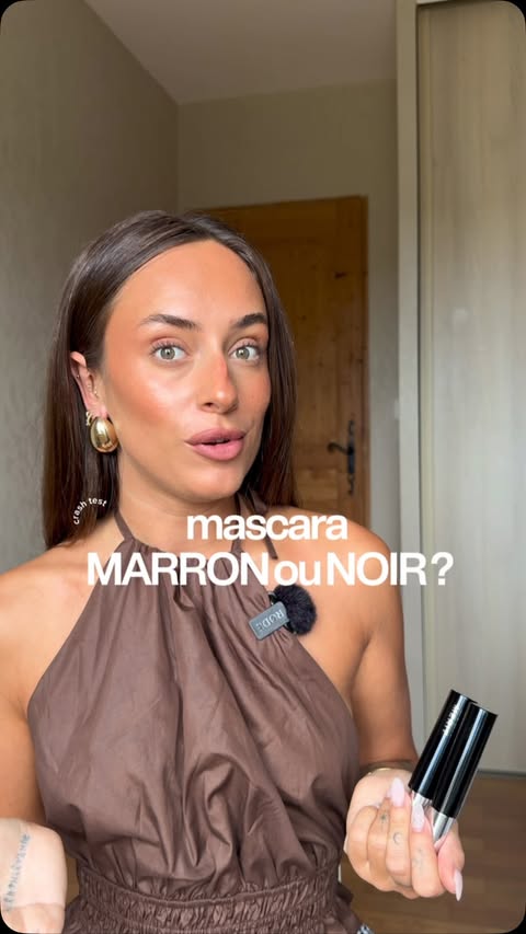 Instagram post by @youaresunbeam for NiceWork. Caption reads: [...] mascara Noir ou Marron ? 🤍🌞 @merit....