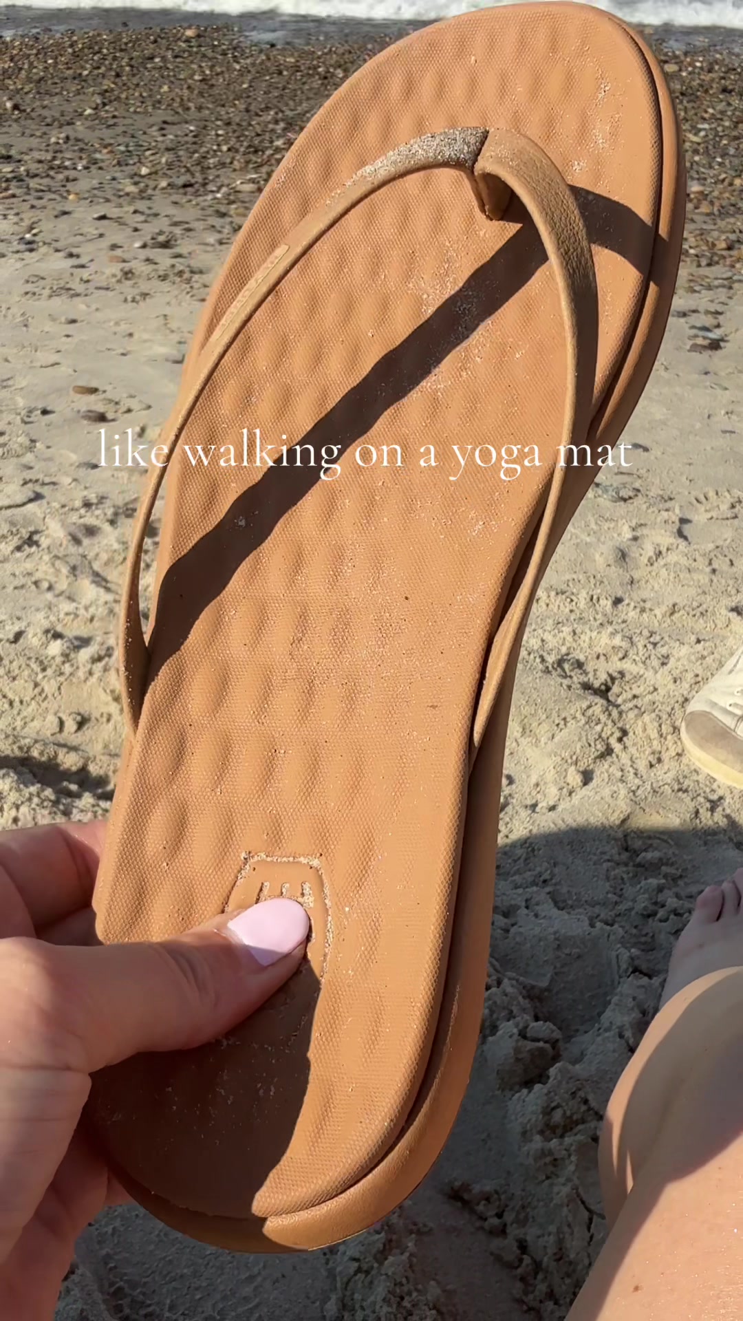 TikTok post by @morethanjustcookies for Hey Dude Shoes. Caption reads: Hands down the most comfy flip flops. @HeyDude....