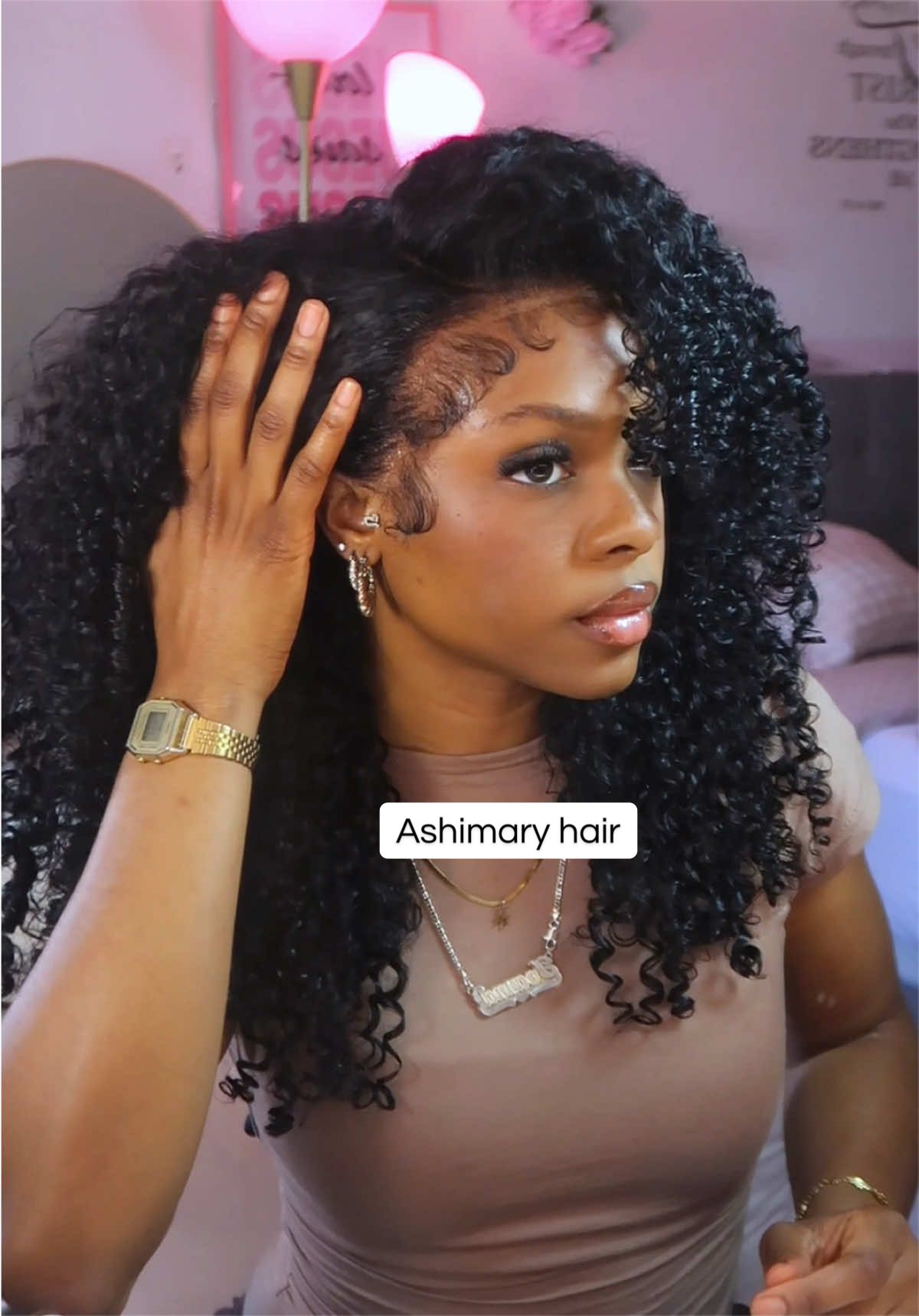 TikTok post by @jodivinee for Ashimary Hair. Caption reads: Loveee 😍 @Ashimaryhairwigs @Ashimary....