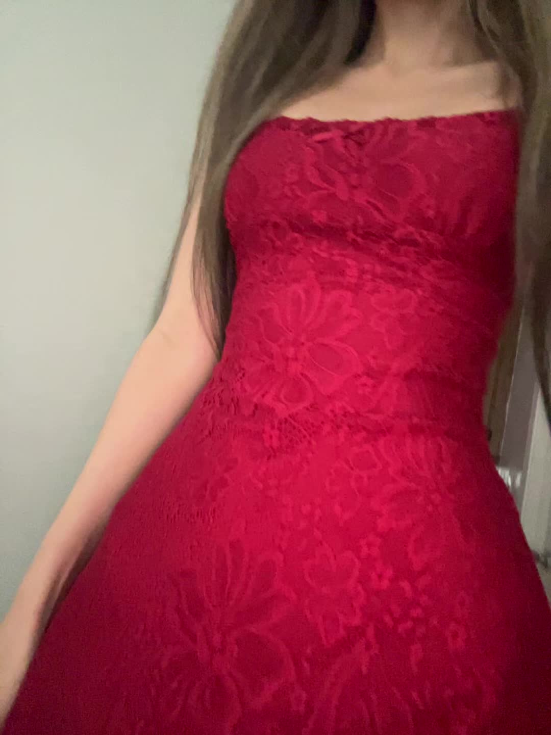 TikTok post by @kalyngx for Princess Polly. Caption reads: red dress ❤️ #minidress #christmasdress....