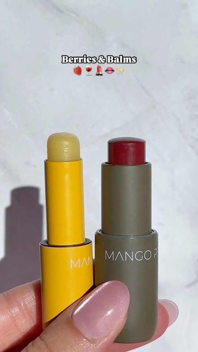 Instagram post by @treasuredbeautyfinds for Mango People Media. Caption reads: Berry Tones >>> 🍓🍷💄👄✨👌🏼....