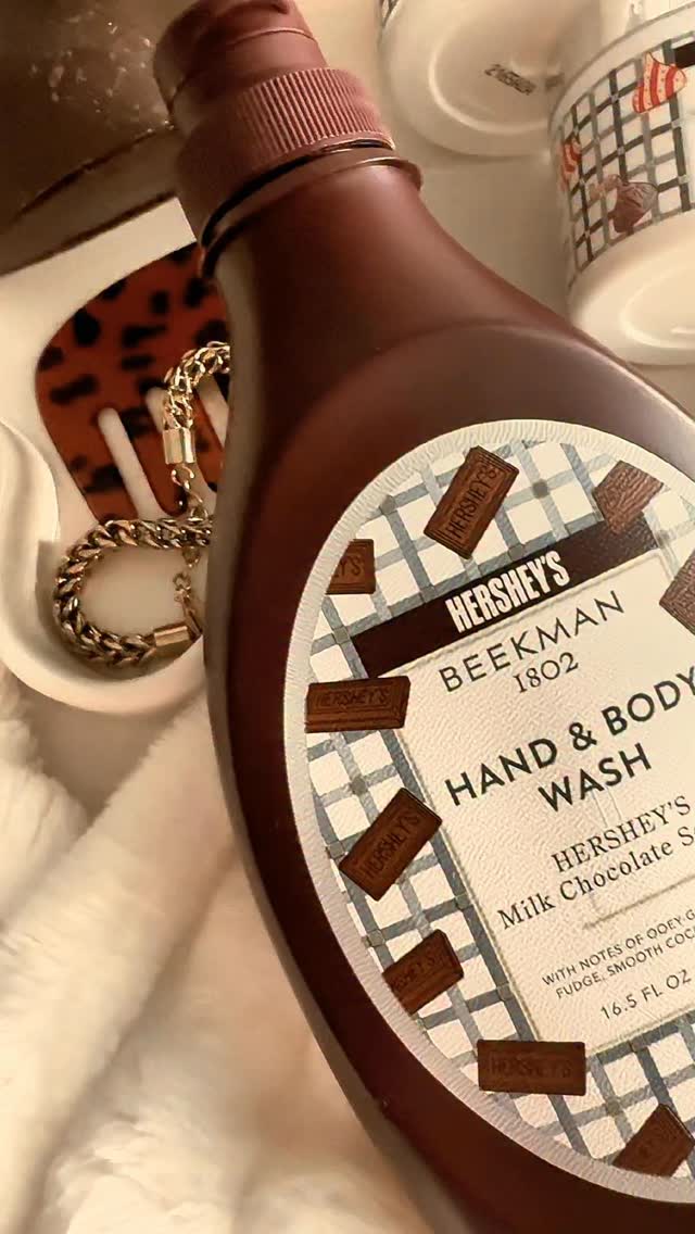 Instagram post by @miami_beauty_reviews for Hersheyland. Caption reads: ✨ Skincare has never been this sweet 🍫✨ The new....