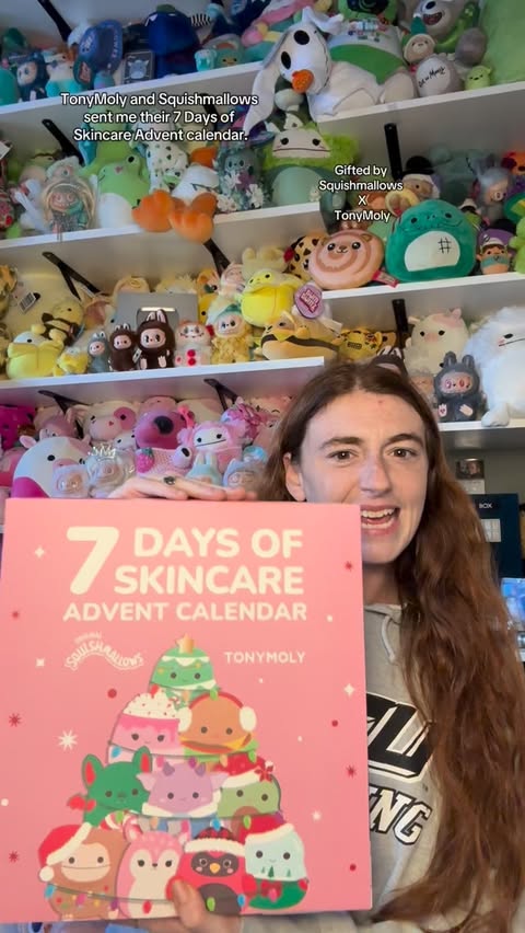 Instagram post by @danisquishie for Squishmallows. Caption reads: Gifted by @tonymoly.us_official and @squishmallows....