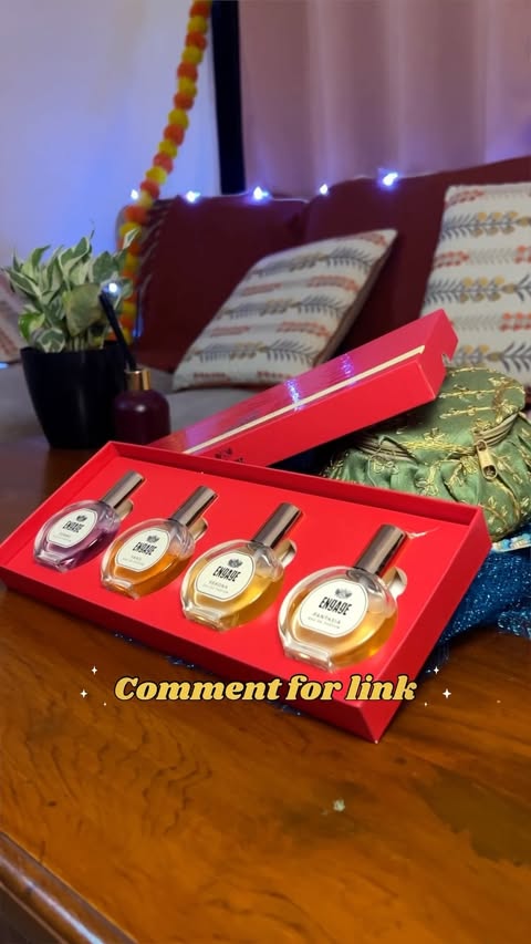 Instagram post by @varnita_sati for Engage. Caption reads: [...] perfume for women for gifting? ✨ The Engage....