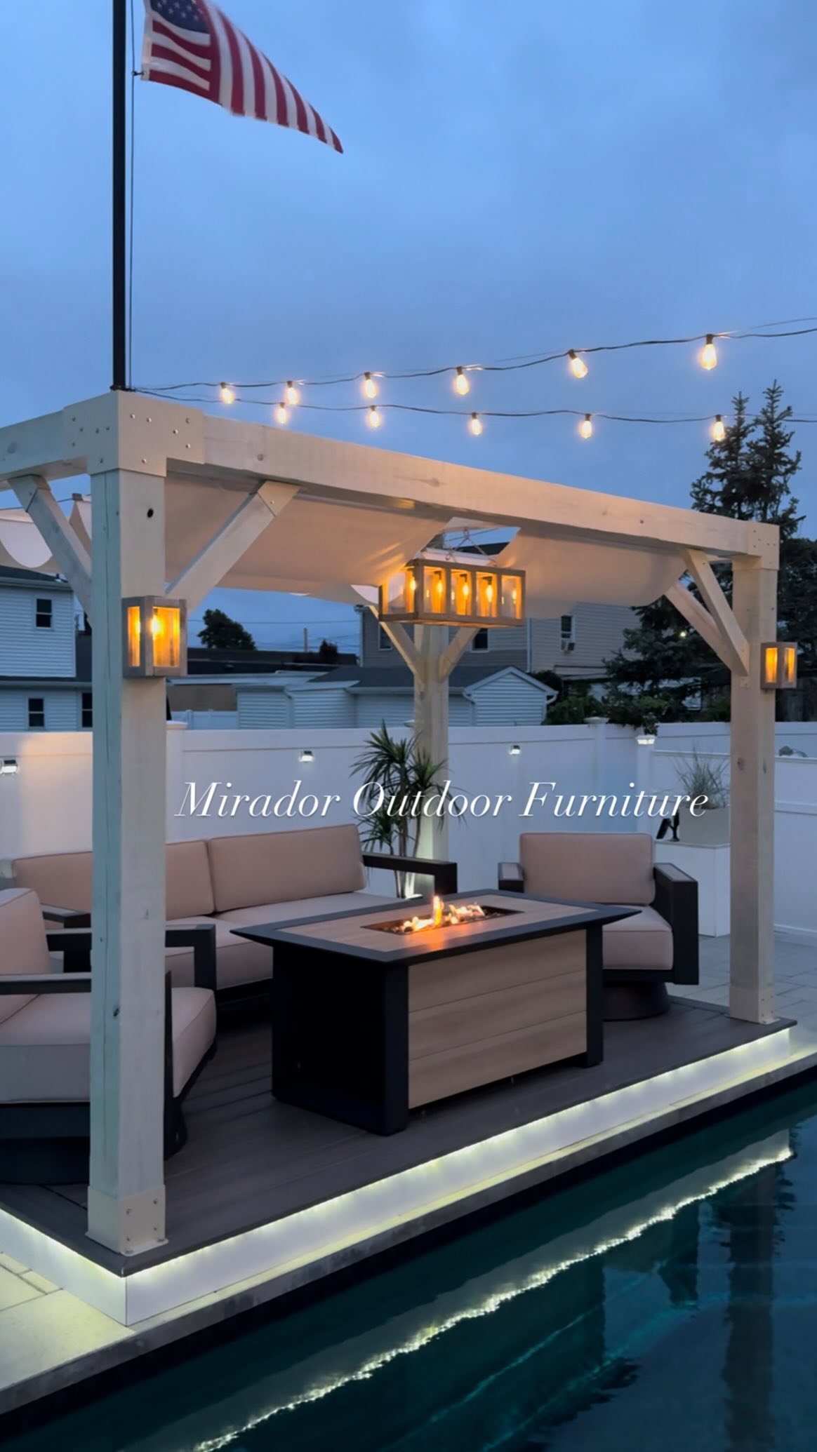 Instagram post by @cisekdesigns for Mirador Outdoor. Caption reads: [...] own outdoor lounge.

Partnered with....